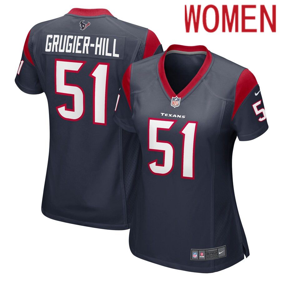 Women Houston Texans #51 Kamu Grugier-Hill Nike Navy Game Player NFL Jersey->women nfl jersey->Women Jersey